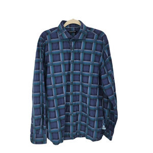 Hammer Made Men's Plaid Button Down Shirt Size 44/17.5 Long Sleeve Multicolor